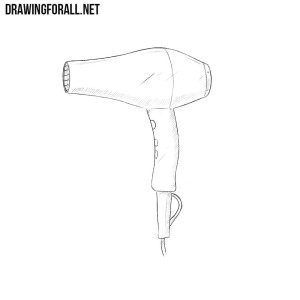 How to draw a hair dryer