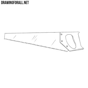 How to draw a hand saw
