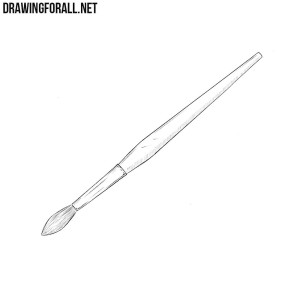 How to draw an artists brush