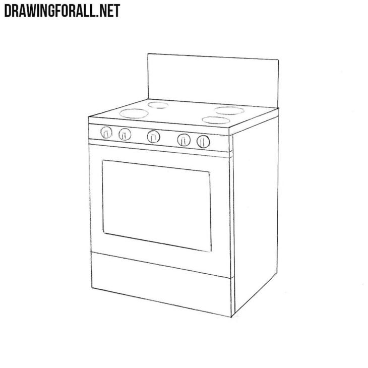 how to draw a stove