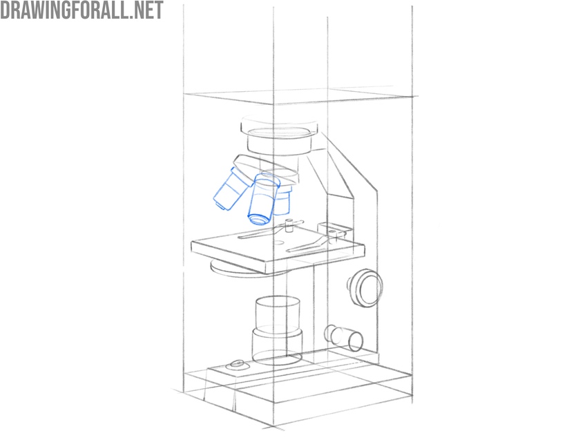 Draw the microscope lenses