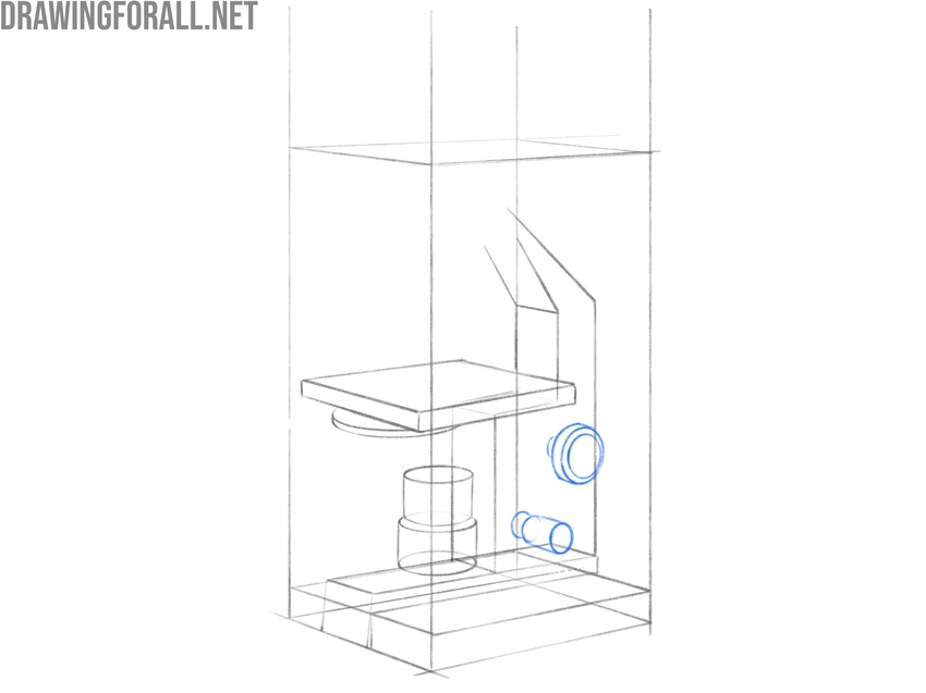 Sketch the focus knobs