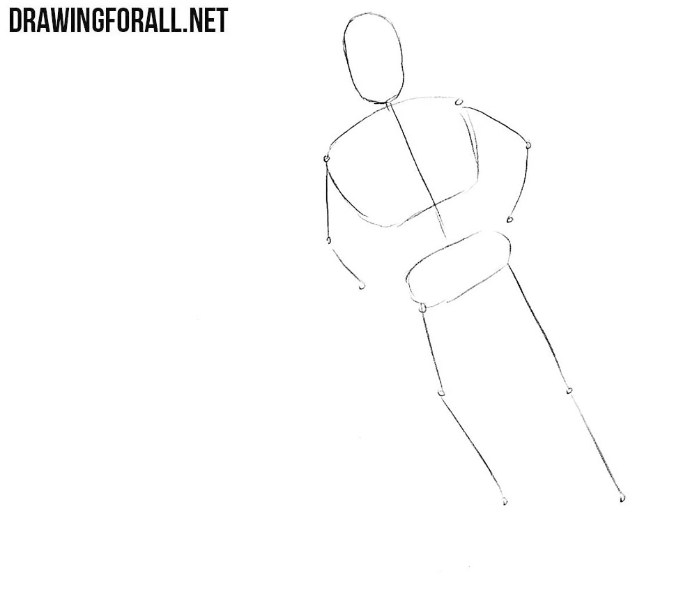 How to draw a hockey player