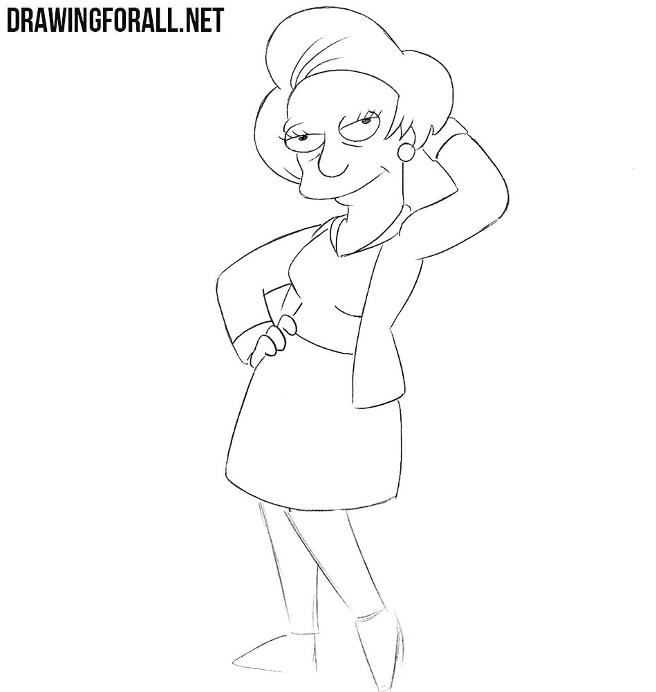 How to draw Edna Krabappel from the simpsons