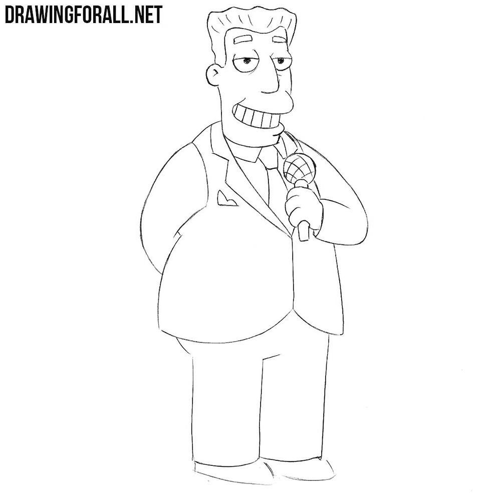 How to draw Kent Brockman