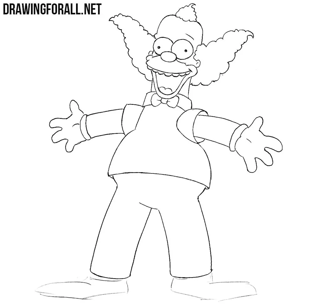 How to draw Krusty the Clown