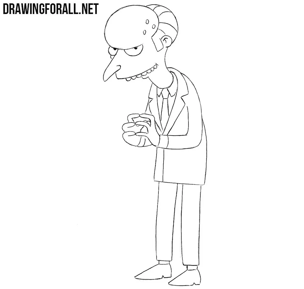 How to draw Mr Burns