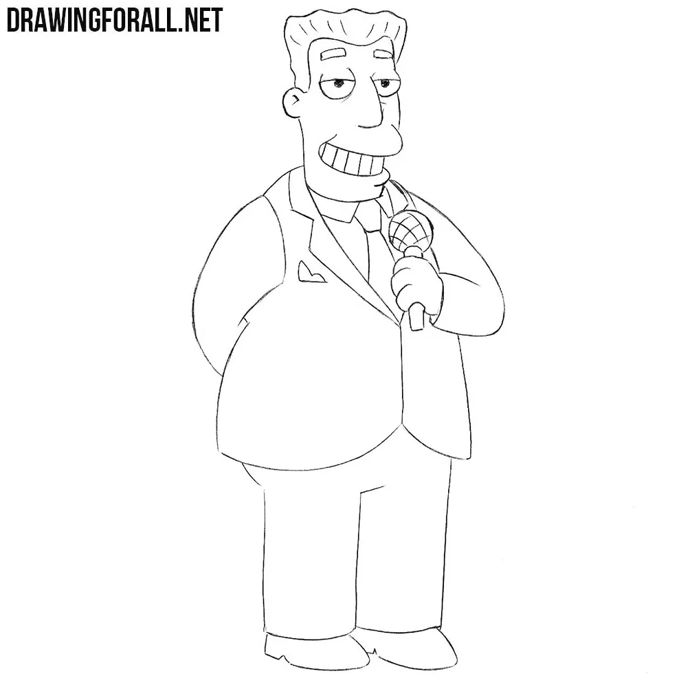 How to draw Kent Brockman from the Simpsons