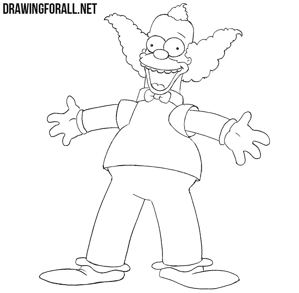 How to draw Krusty the Clown