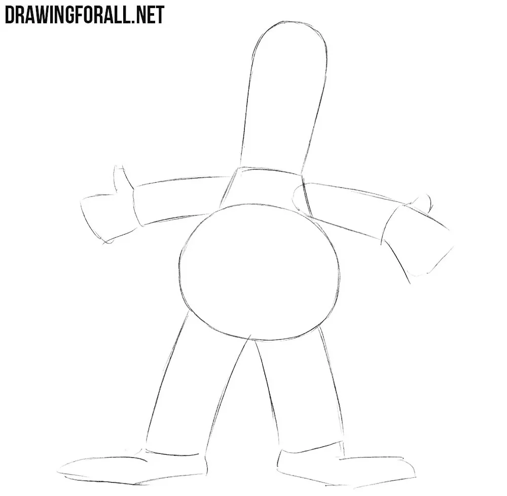 How to draw Krusty step by step