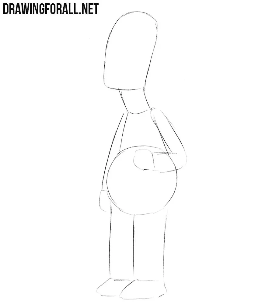 How to draw Professor Frink step by step