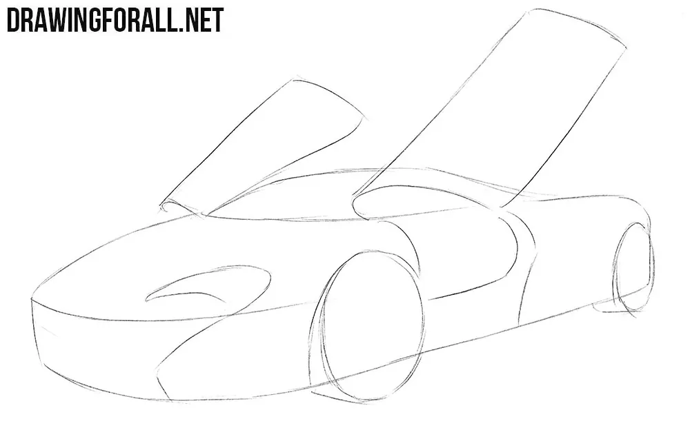 How to draw a McLaren p1 gtr step by step