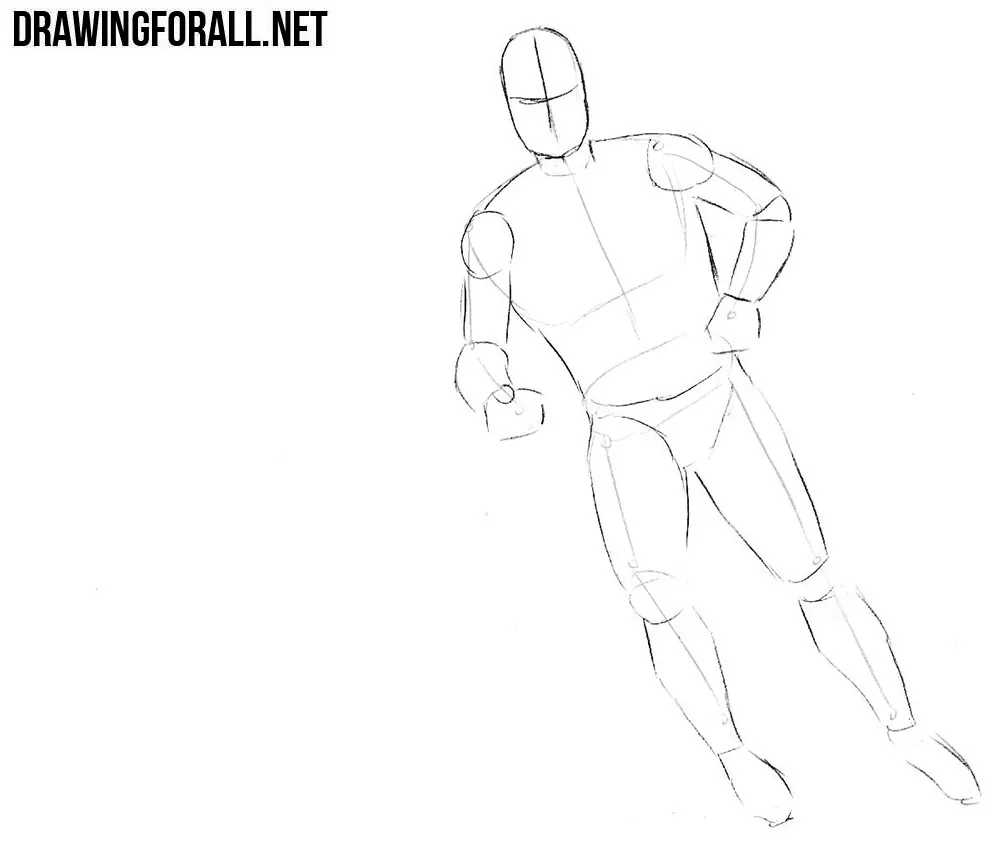 How to sketch a hockey player step by step