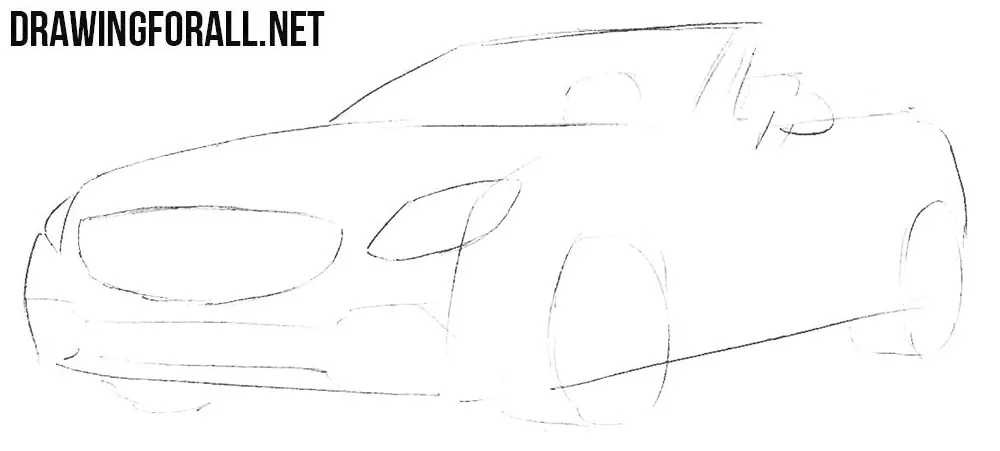 Mercedes-Benz SLC drawing tutorial