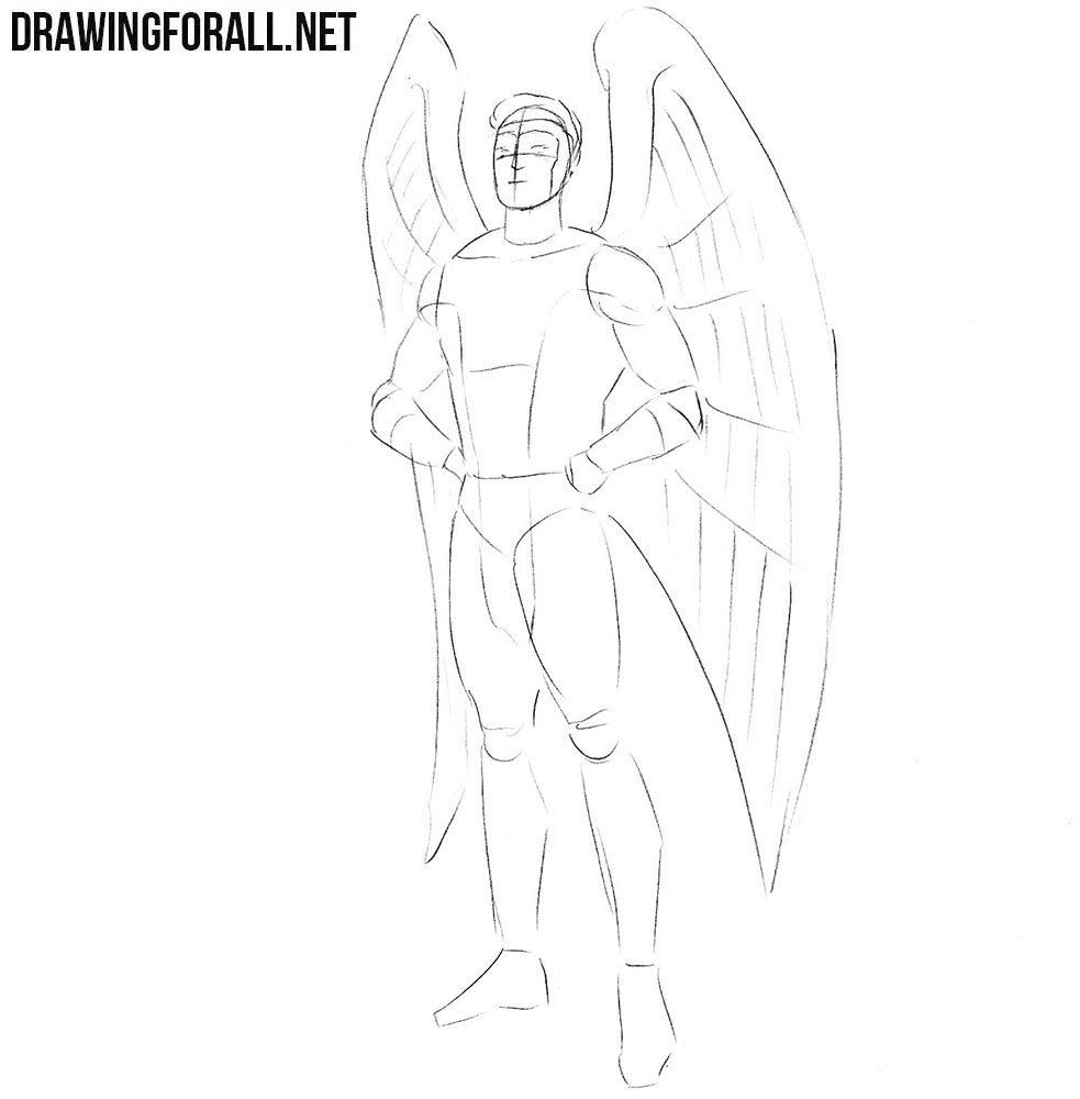 How to draw Angel Marvel step by step