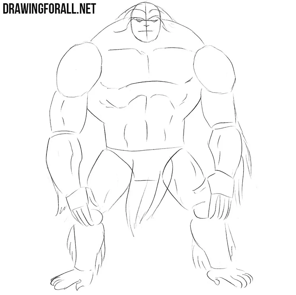 How to draw Sasquatch step by step