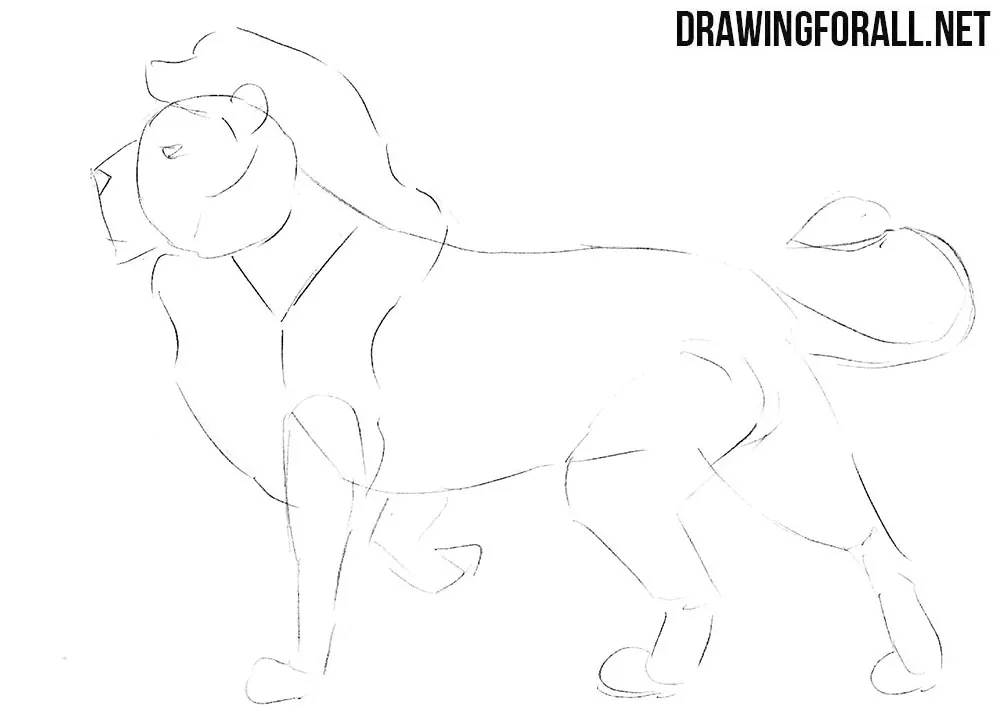 How to draw a Nemean lion step by step