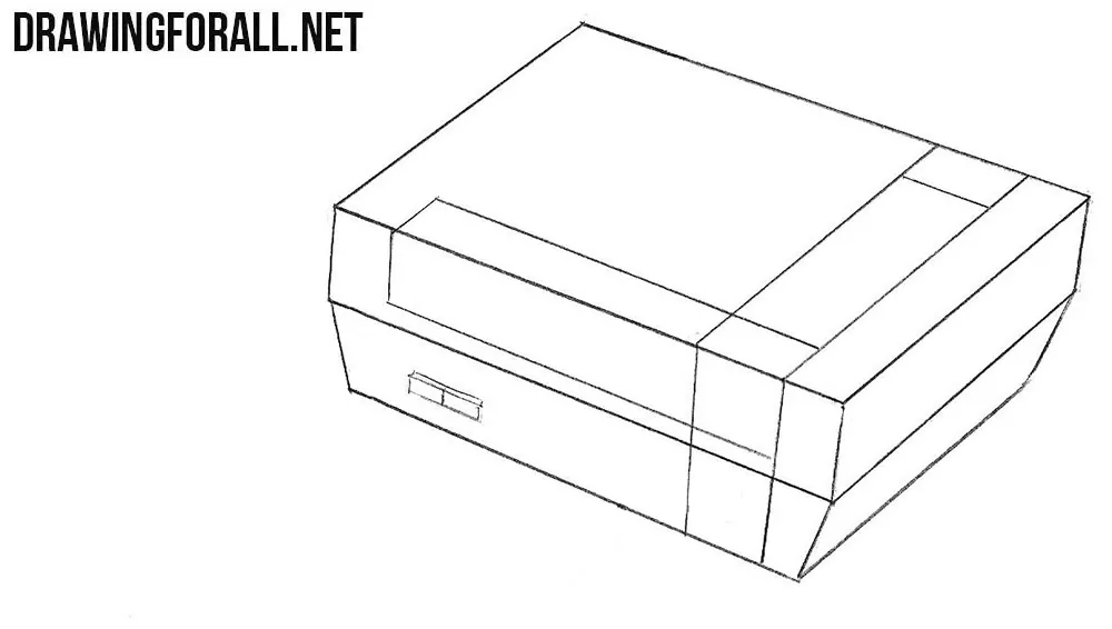 How to draw a Nintendo Entertainment System step by step