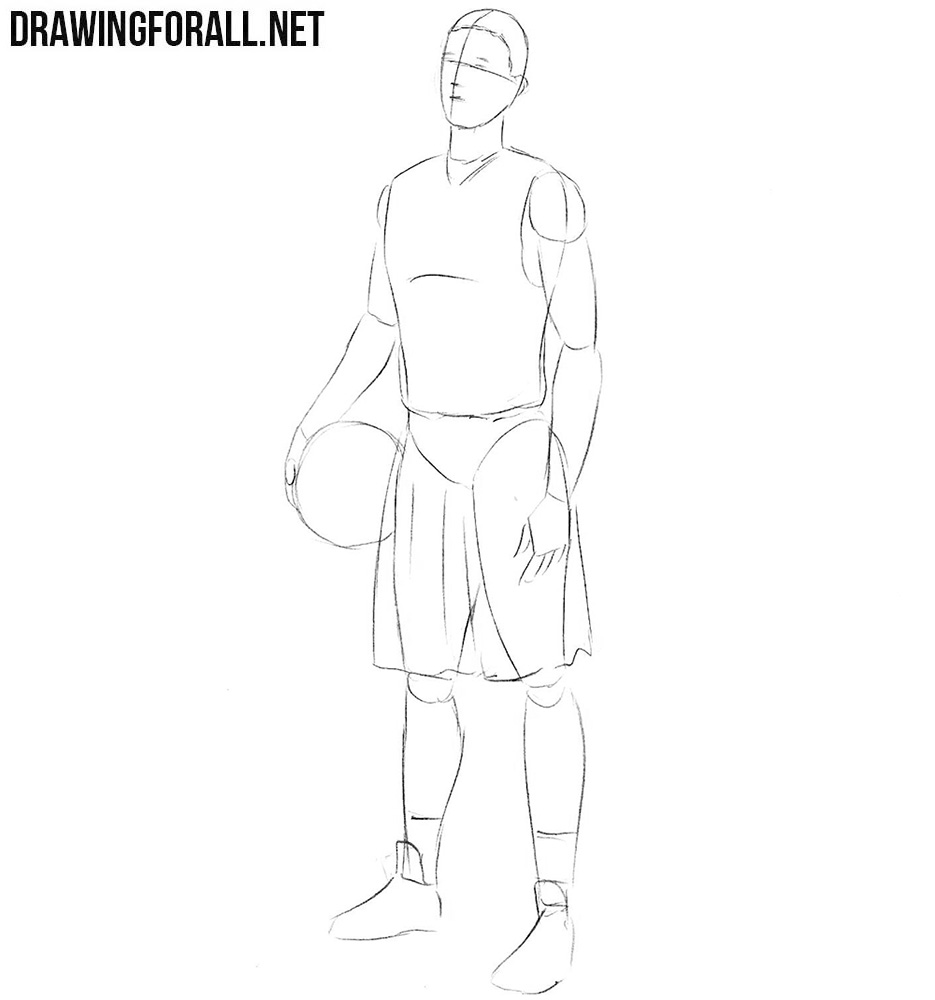 How to draw a basketball player step by step