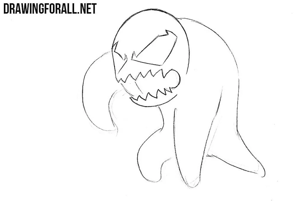 How to draw a chibi Venom step by step