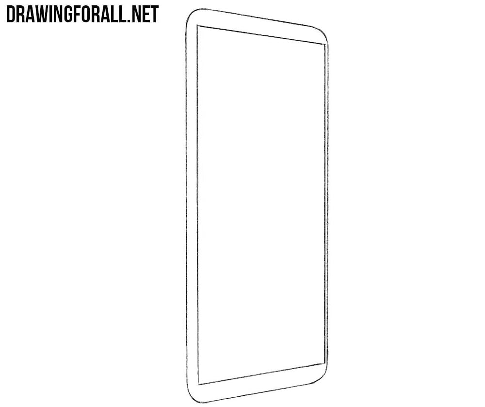 How to draw a mobile phone