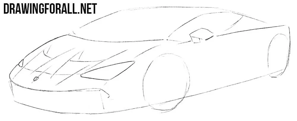 Sport Car Drawing Art - Drawing Skill