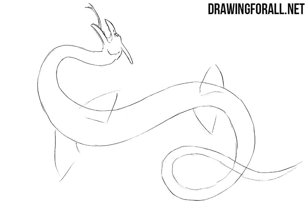 How to draw a sea monster