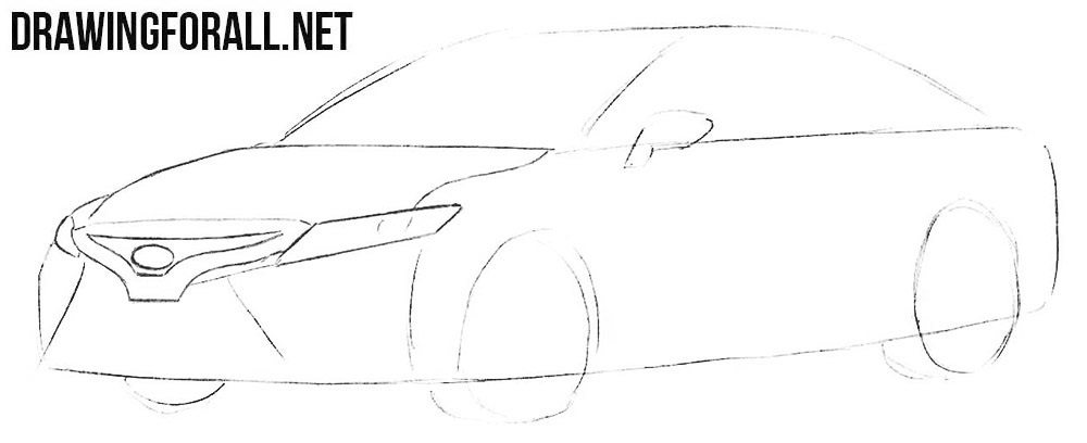 How to sketch a Toyota step by step