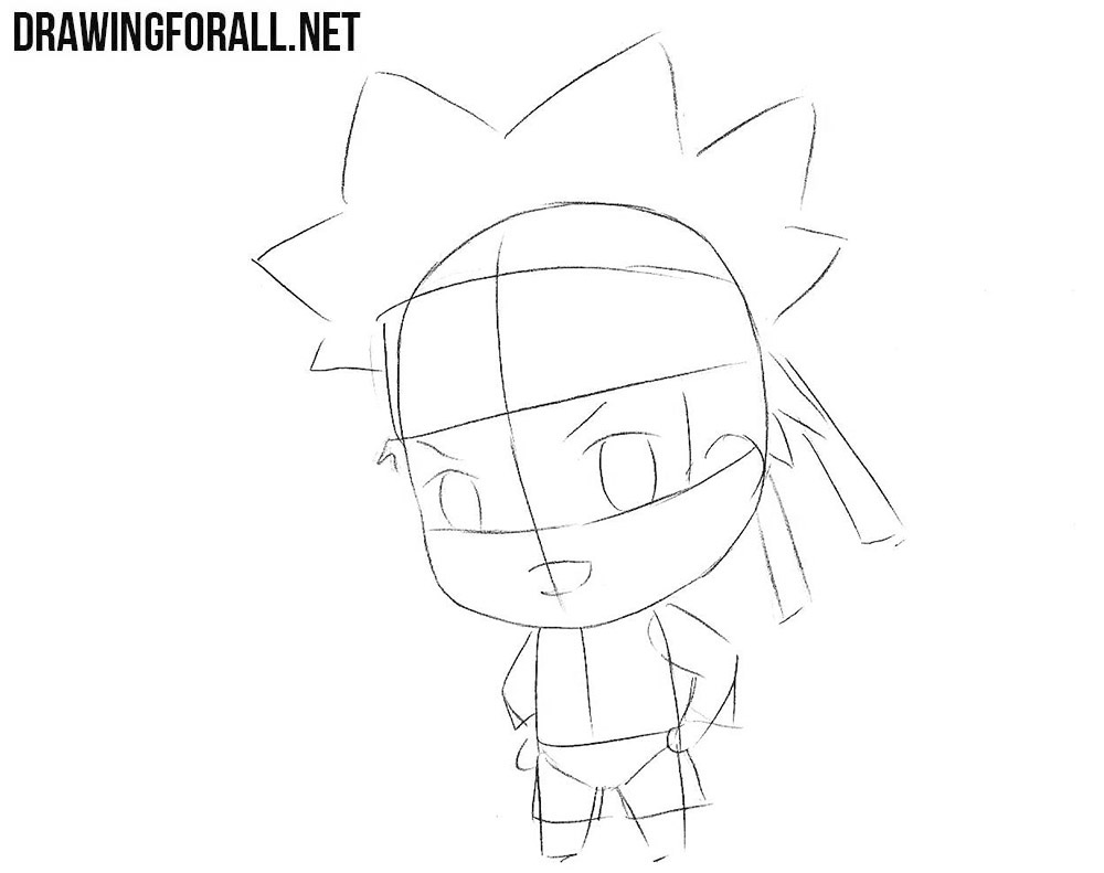 How to sketch chibi Naruto step by step