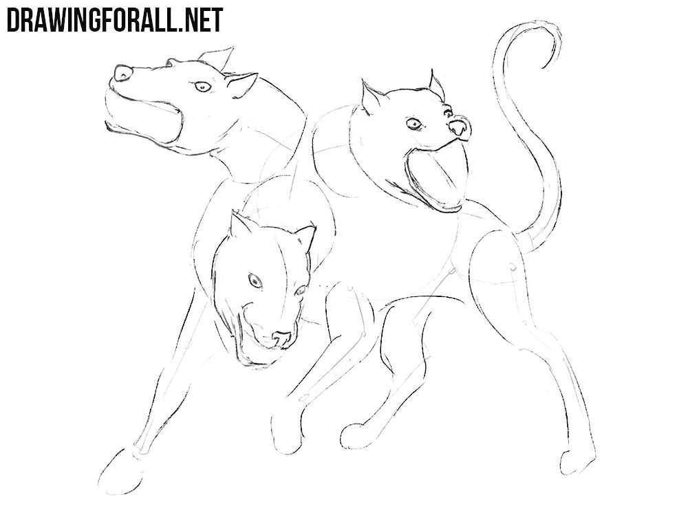 Learn how to draw Cerberus step by step