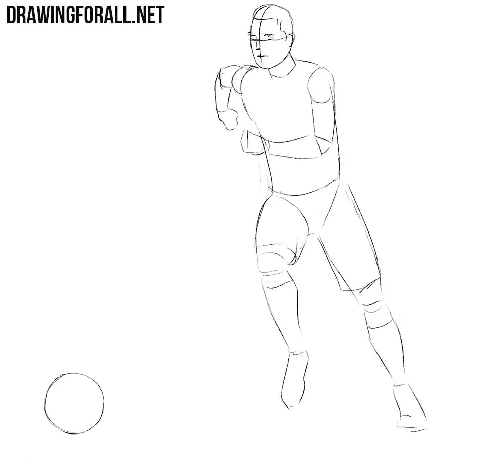 Learn how to draw a football player step by tep