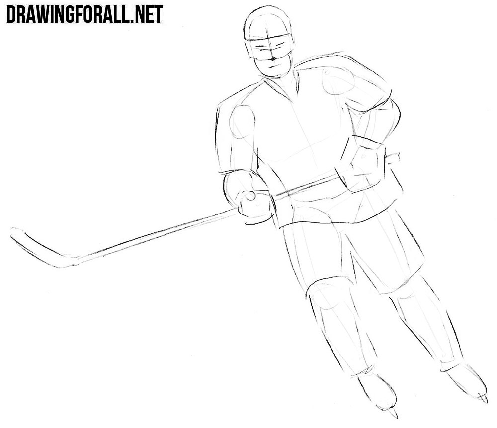 Learn how to draw a hockey player