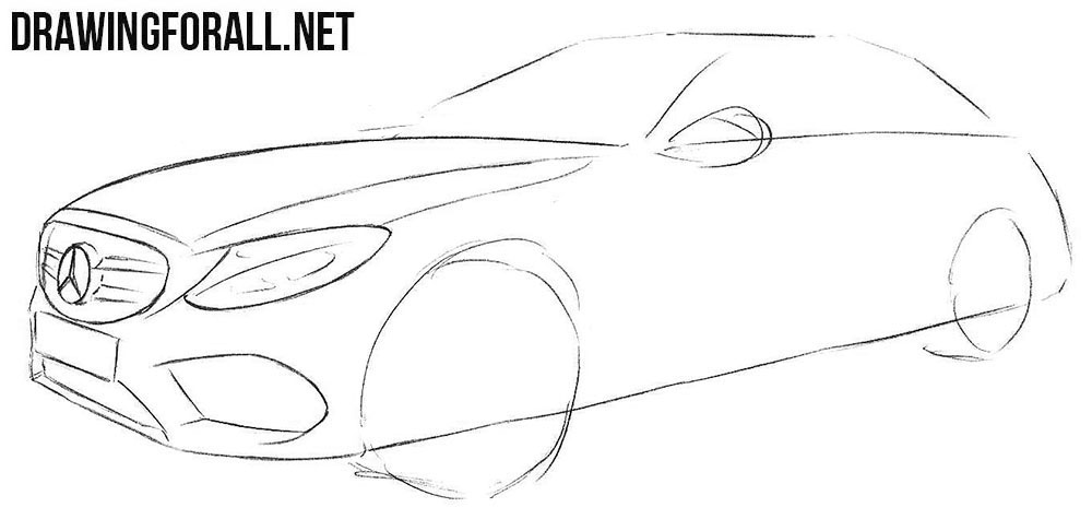 How to Draw a Mercedes-Benz C Class