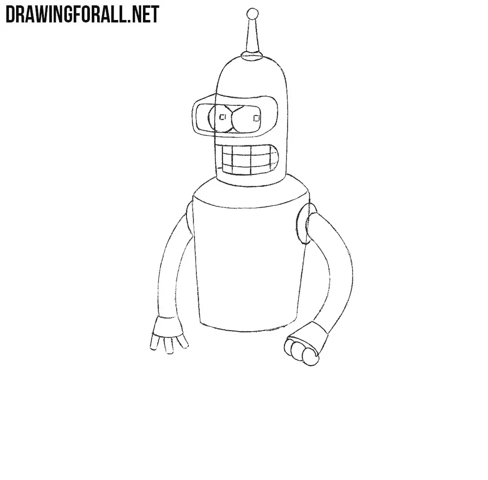 How to draw Bender step by step