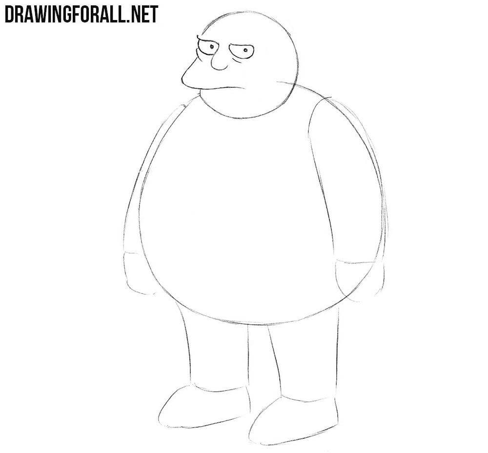 How to draw Comic Book Guy step by step
