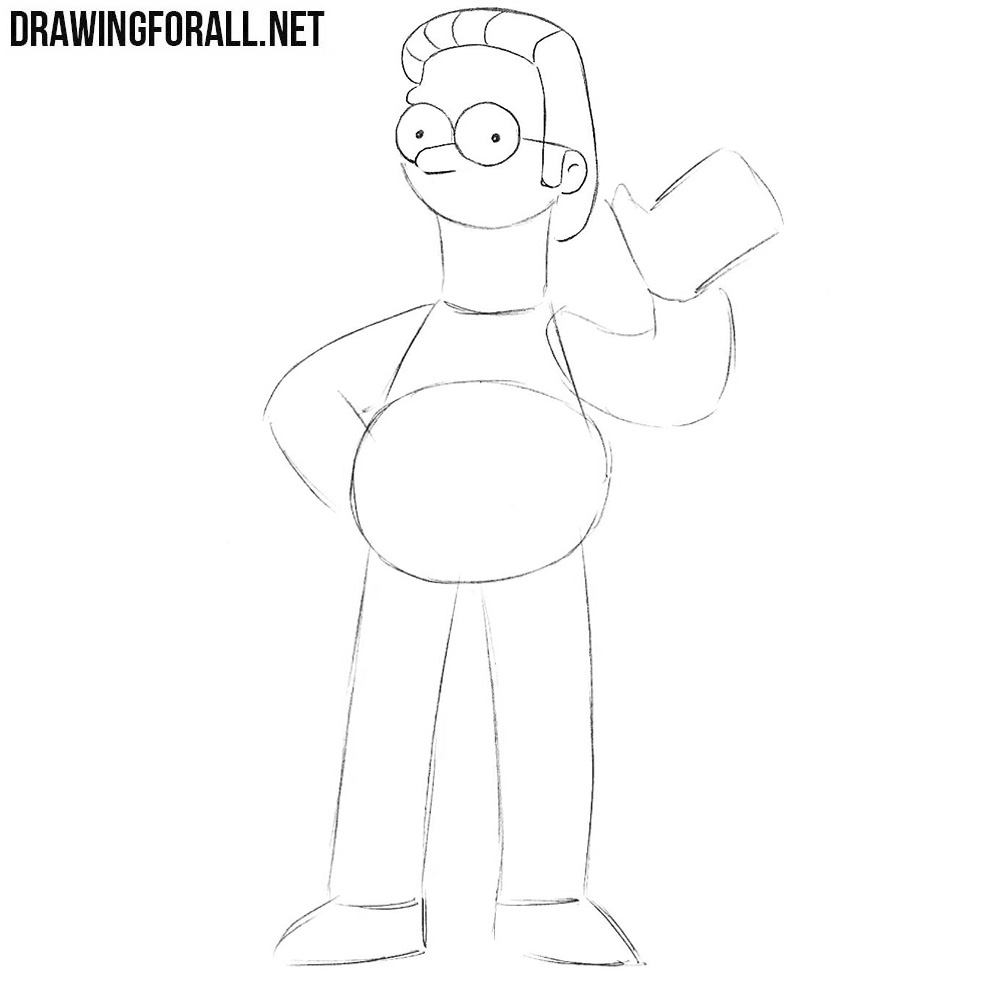 How to draw Flanders from the Simpsons