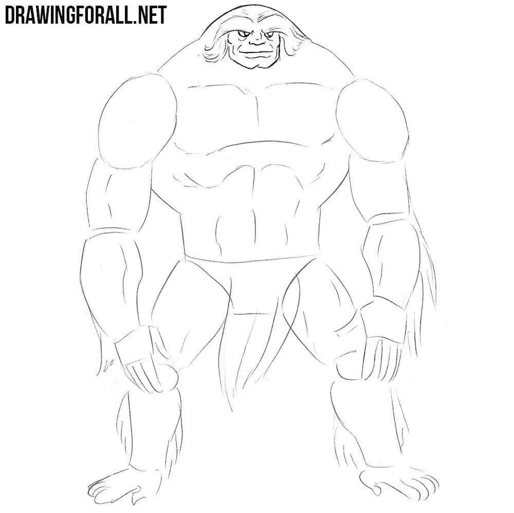 How to draw Sasquatch from marvel universe