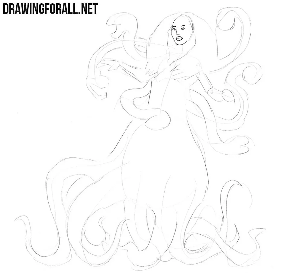 How to draw Scylla from greek myths