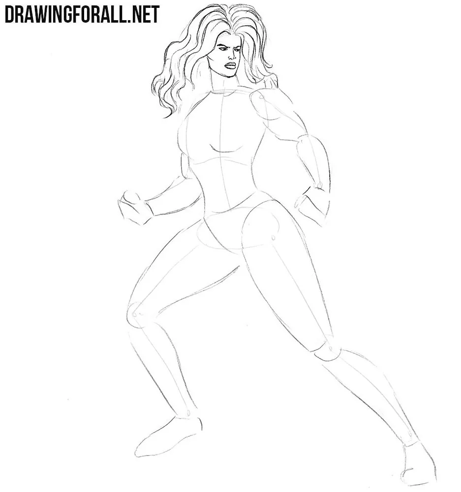 How to draw She-Hulk from Marvel