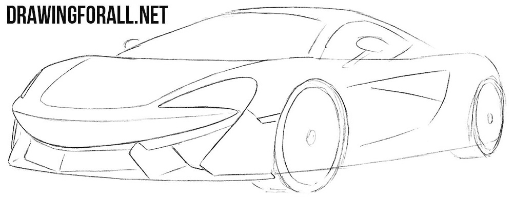 How to draw a McLaren 570s step by step