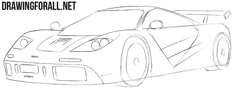 How to draw a McLaren f1 step by step