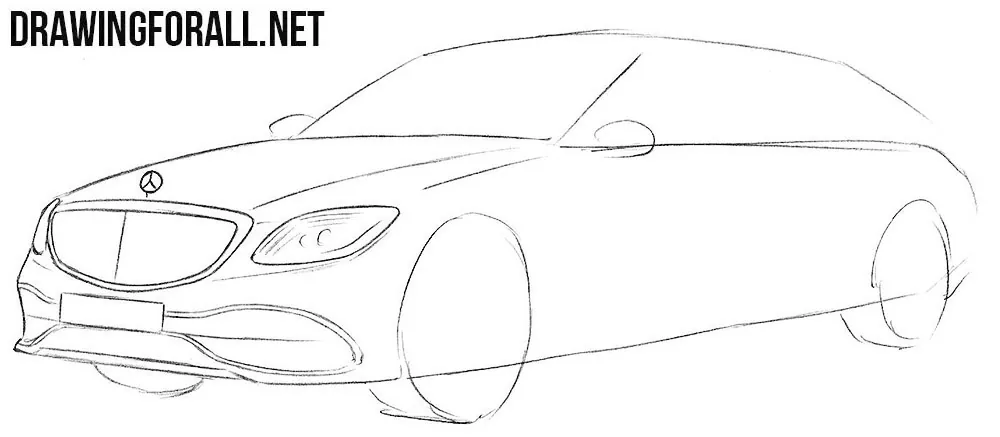 How to draw a Mercedes-Maybach step by step