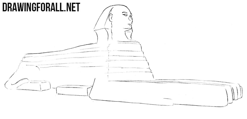 How to draw a Sphinx step by step
