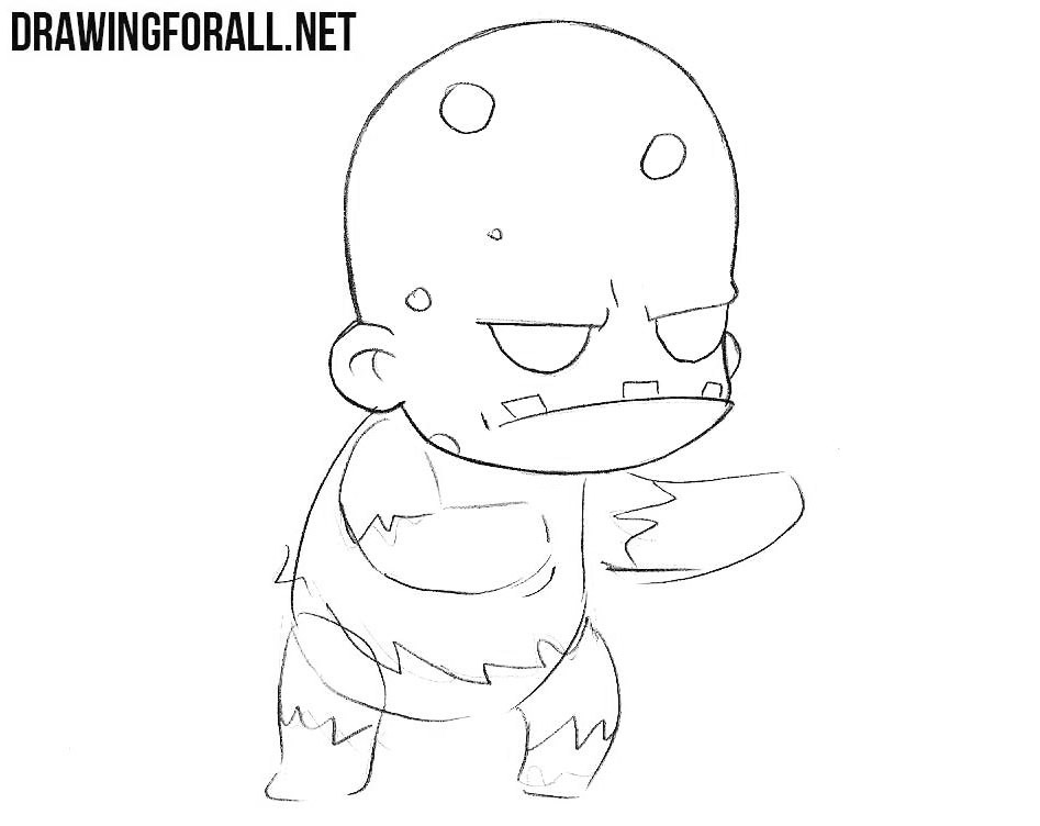 How to draw a chibi zombie easy