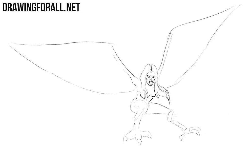 How to draw a realistic harpy