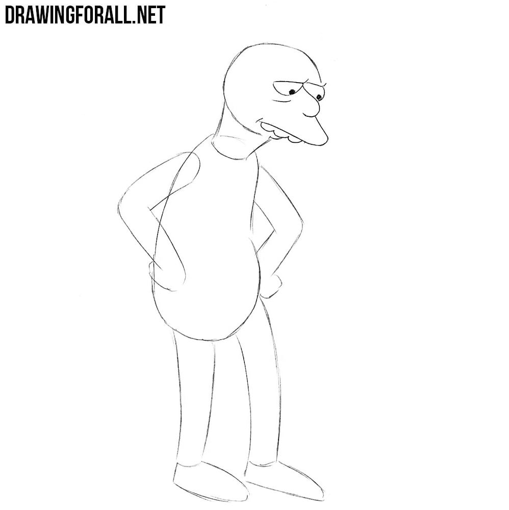 How to draw the bus driver from the simpsons