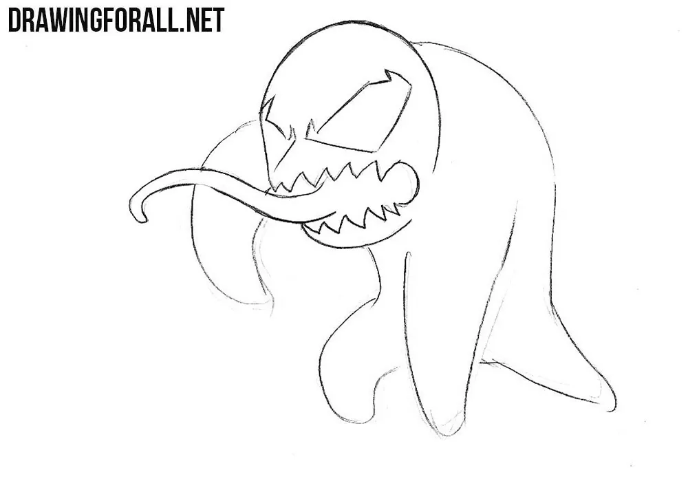 How to sketch a chibi Venom