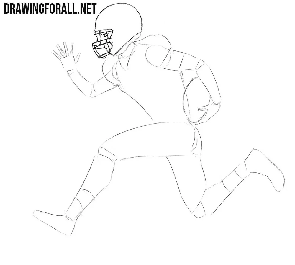 Learn how to draw an american football player