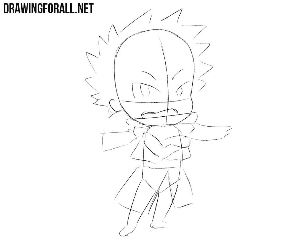 Learn how to draw chibi Natsu step by step