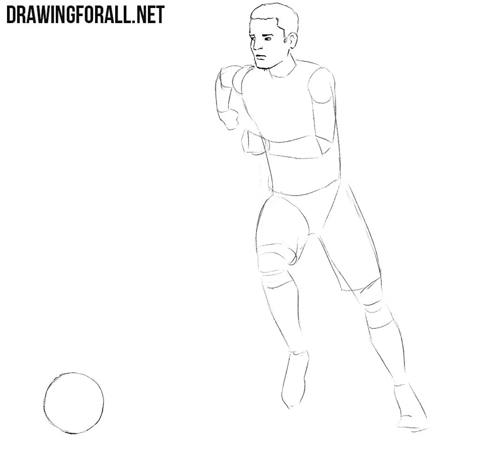 Man playing soccer illustration Football player Drawing Sketch play  football ink sport png  PNGEgg
